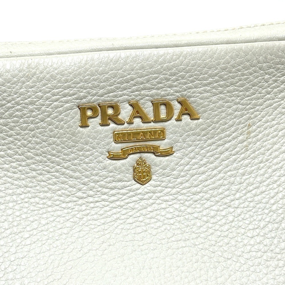 PRADA White Leather Pochette Shoulder Bag - Picture 14 of 14